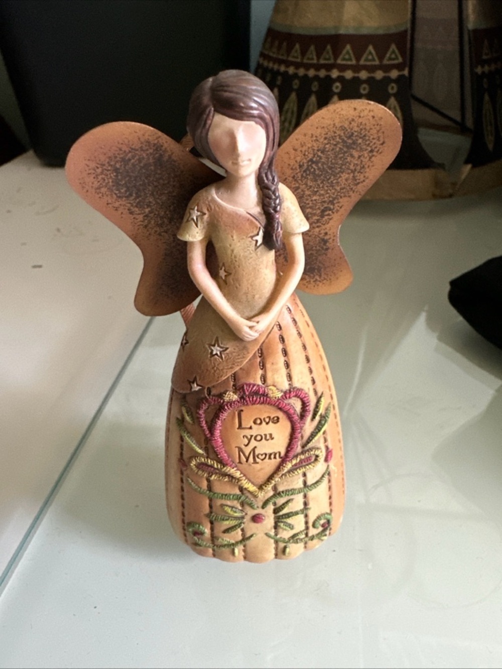 Country Soul Love You Mom Figurine Ornament Gift Cottage Core Angel